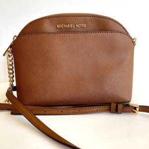 Michael Kors Cindy Dome Crossbody Bag in Brown Saffiano Leather Like New